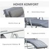Patio Sun Lounger Garden Textilene Foldable Reclining Chair Adjustable Recliner with Cushion Pillow - Grey