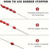 Fishing Bobber Stoppers 30-In-1 Float Stops Colorful Oval Fishing Bobber Space Beans for Rigging Float Positioning, Sizes S, M, L