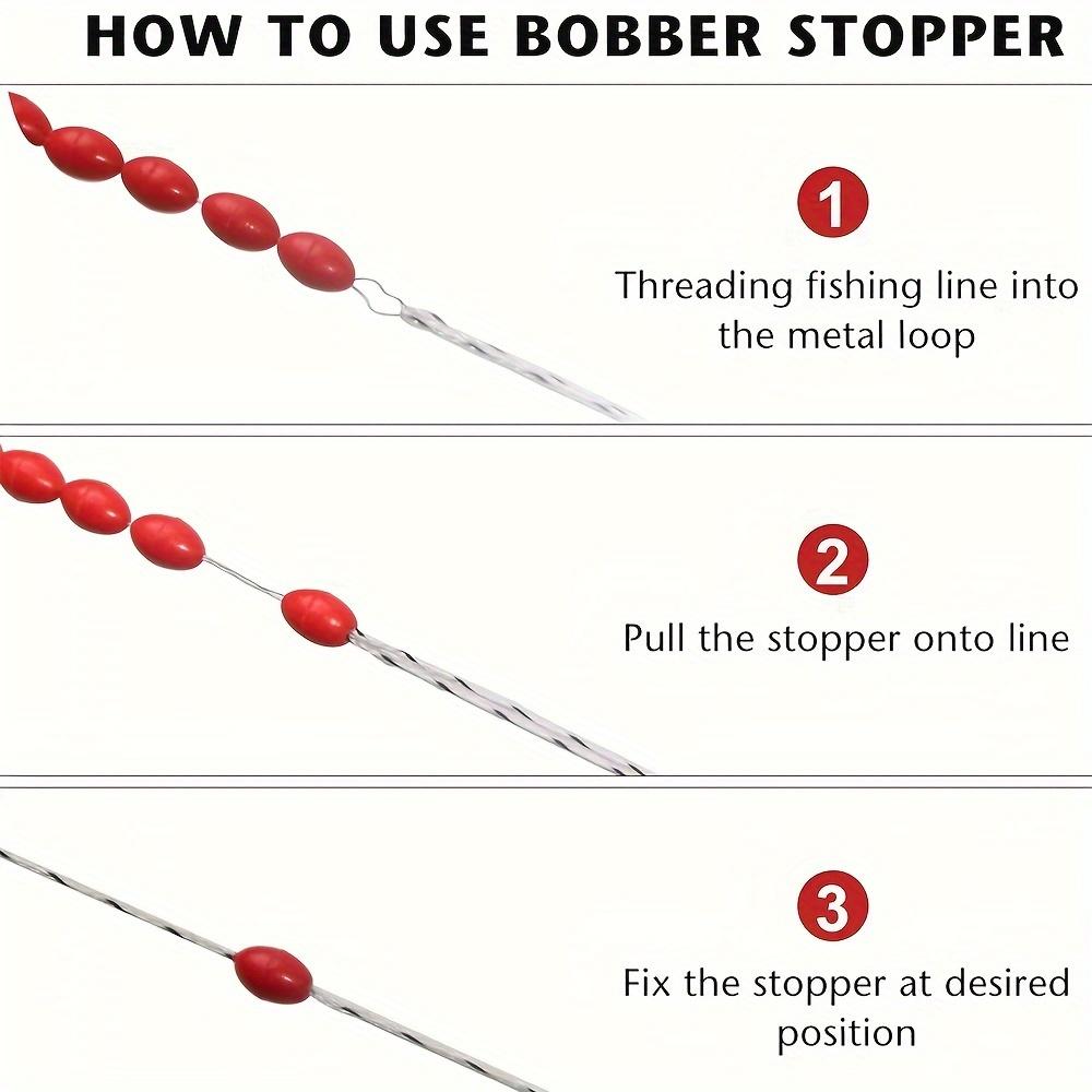 Fishing Bobber Stoppers 30-In-1 Float Stops Colorful Oval Fishing Bobber Space Beans for Rigging Float Positioning, Sizes S, M, L
