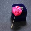 Elegant Rose Corsage Brooch Red Blossom Flower Pin with Long Needle Clasp for Women Men Versatile Lapel Accessory for Jacket Dress Suit