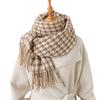 Fashion Thousand Birds Plaid Long Autumn And Winter Warm Scarf Women'S Shawl Versatile Commuter Fringed Imitation Cashmere Scarf