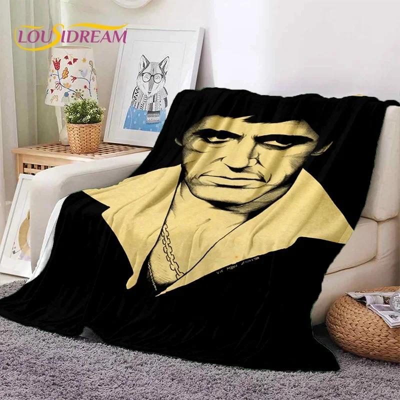 Scarface Tony 3D Printing Movie Soft Flannel Blanket for Beds Bedroom Sofa Picnic,Throw Blanket for Cover Outdoors Leisure Gift