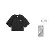 Puma X Rose Solid Color Casual Simple Round Neck Short Sleeve T-Shirt With Small Logo Unisex Tops Black 633806_01