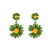 Charm Colorful Resin Daisy Drop Dangle Earrings for Women Classic Brincos Yellow Flower Stud Earring Summer Jewelry Accessories