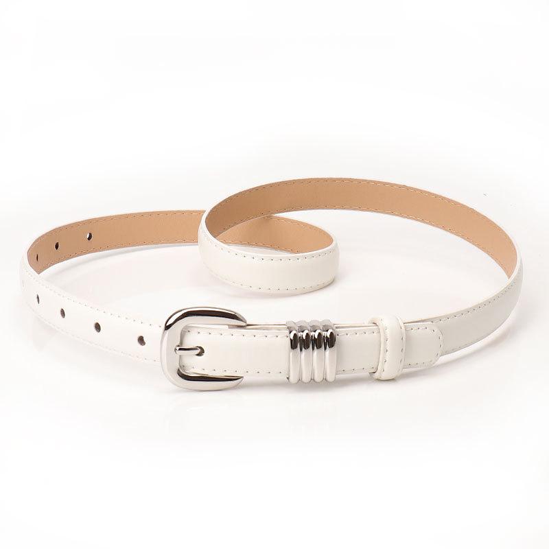 

Commuter Simple Style Women S Imitation Leather Thin Belt Women S Jeans Dress With Women S Belt белый
