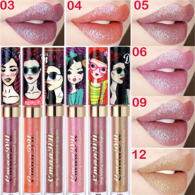 

1 шт. макияж для губ Flash Shimmer блеск для губ 12 цветов блестящая помада водонепроницаемый длительный оттенок для губ