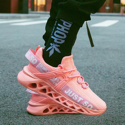 2024 Men's Shoes New Couple Sports Shoes Breathable Fly-woven Casual Shoes Large Size Blade Household Running Shoes Men