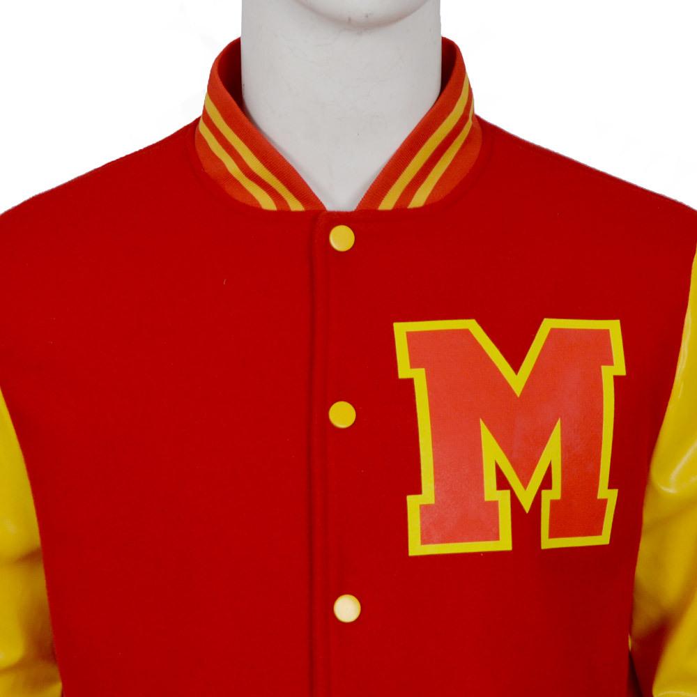 Men's Cosplay Jacket For Michael Jackson Cosplay Red Yellow Colorblock Varsity Bomber Cosplay Costume Stage Daily Outfits