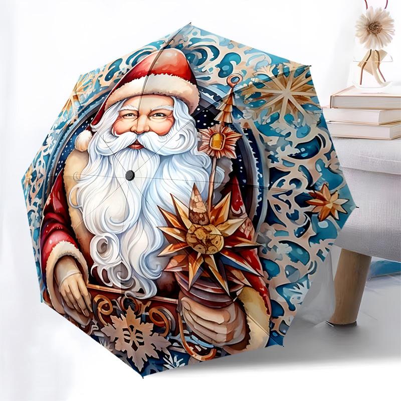 

1pc Snowflake Magic: Auto-Open Close Umbrella with Foldable Design, 8-Bone Iron Frame, Perfect Outdoor Gift for Fans, Travelers, Daily Use, Festive Pr