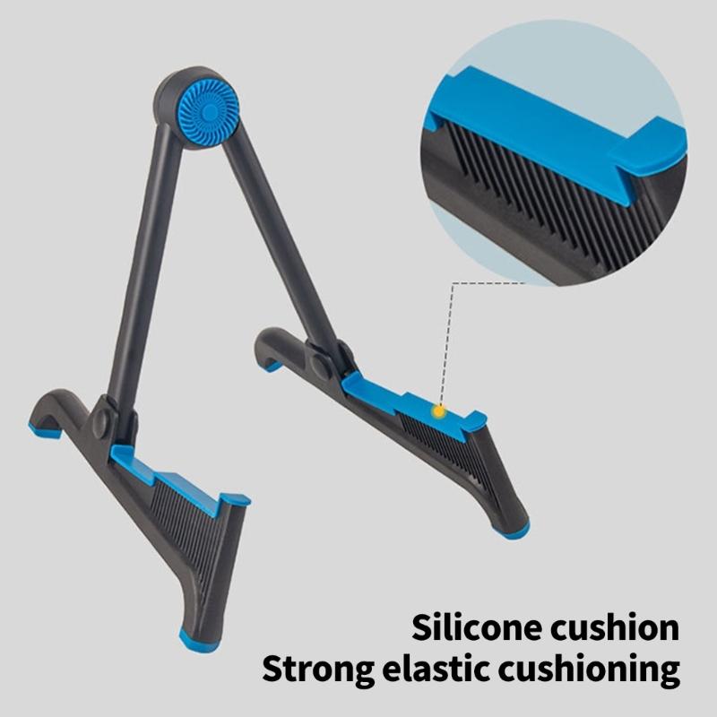 Sturdy Foldable Guitar Stand With Nylon For Solid Support Preventing Instrument Slips On Various Terrains
