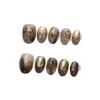 Wilderness Handmade Black Ombre Gold Foil Diamond Removable False Nails