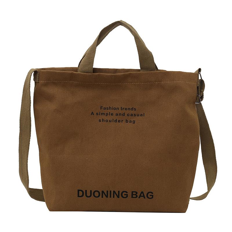 

Корейська версія повсякденної полотняної сумки, жіночої літньої 2024 року, нової великої місткості, портативної сумки з текстурою для приміських поїздок коричневий