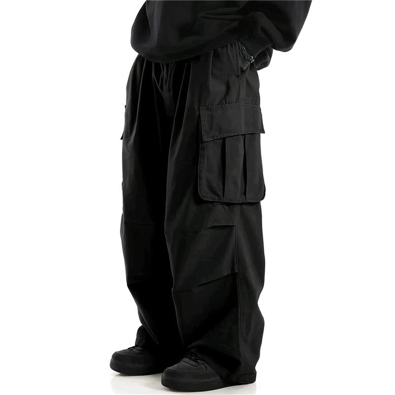 Men's Summer American Retro Overalls, All-match Solid Color, Outdoor Slim Straight Casual Trousers