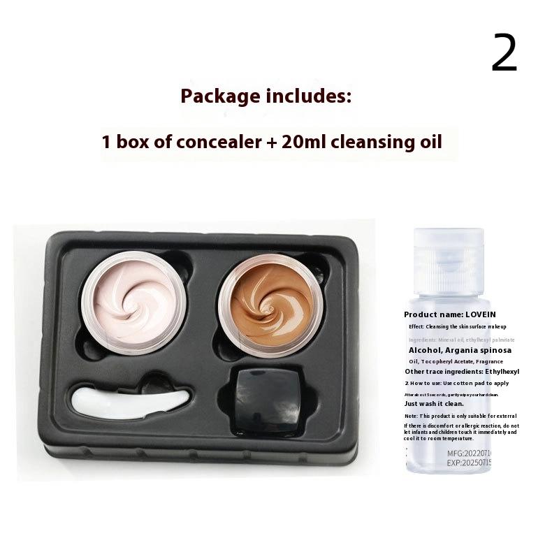 Tattoo Concealer Waterproof Brightening Cover Tattoo Dark Circles Acne Marks Scars Birthmarks Invisible Two-Tone Concealer