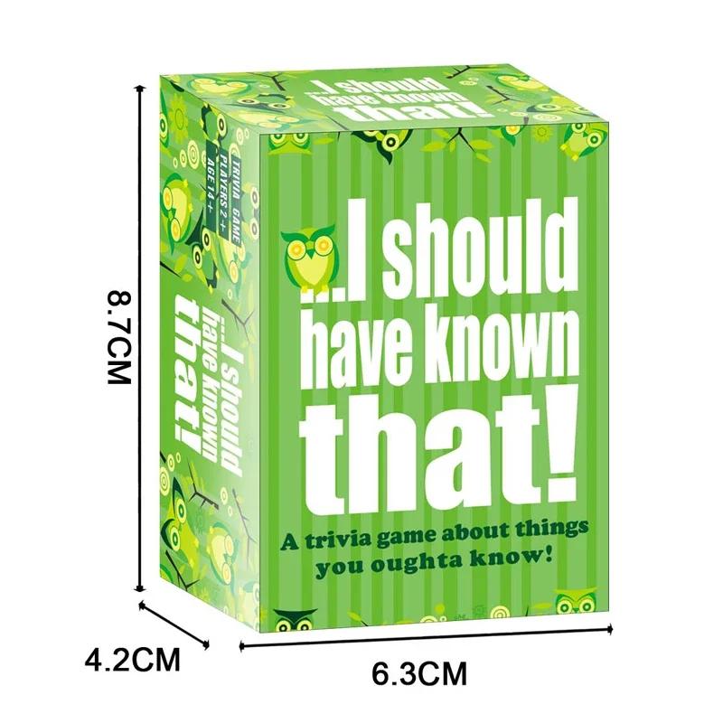 I Should Have Known That! Trivia Card Game 400+ Questions Perfect for Family Game Night and Parties