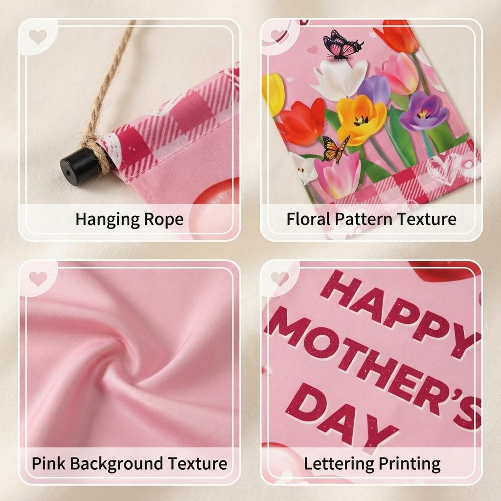 Mother's Day Flag Hanging Mother's Day Decorative Party Theme Flag Decoration Mother's Day Family Gathering Decoration