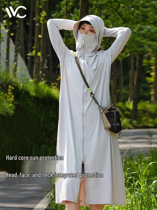 VVC Женская солнцезащитная куртка с капюшоном из ледяного шелка