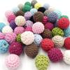 Wooden Cotton Crochet Beads 16mm 50pc Mix Color Beads for DIY Necklace Bracelet