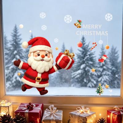 Santa Claus Static Electricity Glass Sticker Does Not Damage The Glass of The Living Room Window