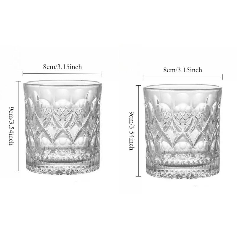 330ml Glass Transparent Cup Thickened Whiskey Glass European Style Home Hotel or KTV Creative Bar Personalized Wine Mug Vodka 2pcs