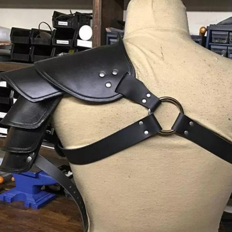 Středověký Viking Pirát Rytíř Naramenní zbroj Římský Gladiátor Cosplay Kostým Doplněk Steampunk Gotický Kožený Pauldron LARP