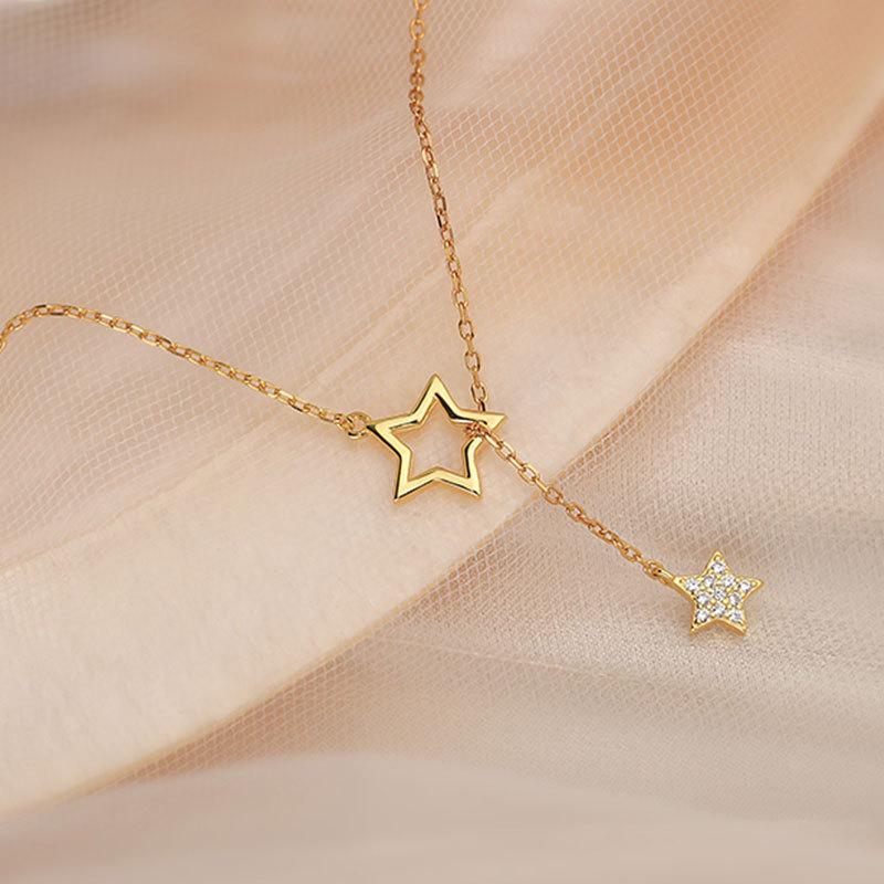 Star Necklace for Women Niche Design Necklace for Women Tassel Collarbone Chain for Women Simple Temperament