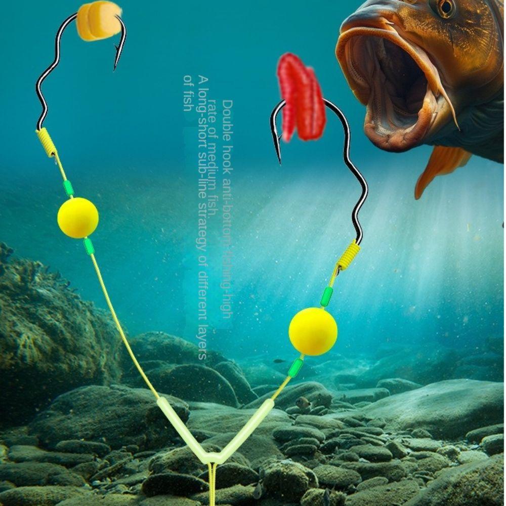 3pcs Suspension Fishing Hair Rigs Hook Anti Bottom Carp Rigs Fishing Lure  Fishing Tackle