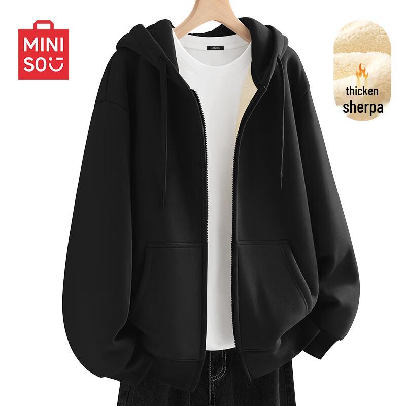 

MINISO Men s Fleece Lined Hooded Cardigan 3XL
