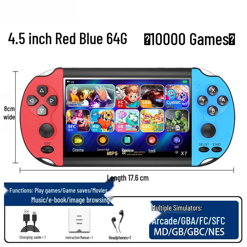 Handheld Retro FC Game Console with HD Screen - Two-Player, Rechargeable Classic Mario for Kids