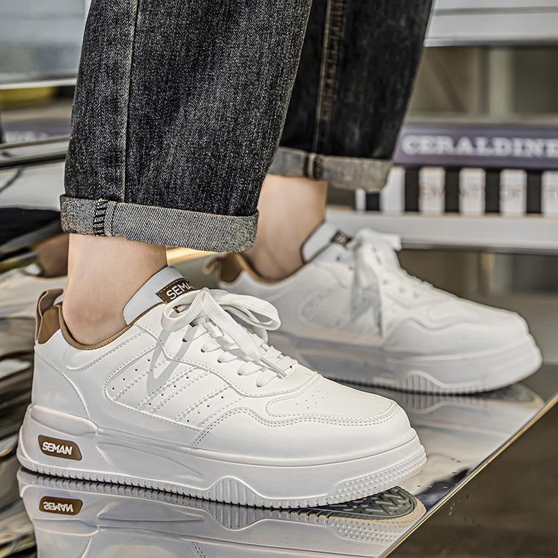 Students' White Shoes Four Season Breathable Soft-sole Non-slip Men's Casual Flat Shoes Fashion Youth Outdoor Sports Board Shoes