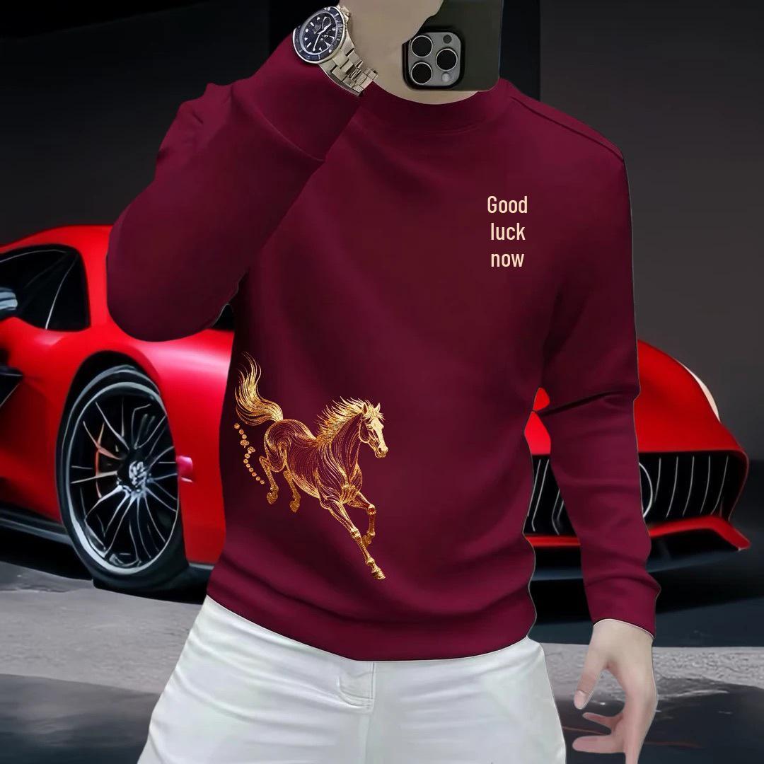 2026 Year of the Horse Red Hoodie, Unisex Zodiac New Year Wear, Good Luck Slim-Fit T-shirt M