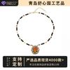 Vintage Maillard Beaded Necklace Premium Sense Niche Design Orange Copper Alloy Women'S Clavicle Chain Premium Sense Neck Chain