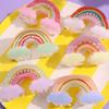 Clip Geometric Half-moon Shape Acrylic Women Hair Clip Cloud Rainbow Hair Claw Printing Hairpins