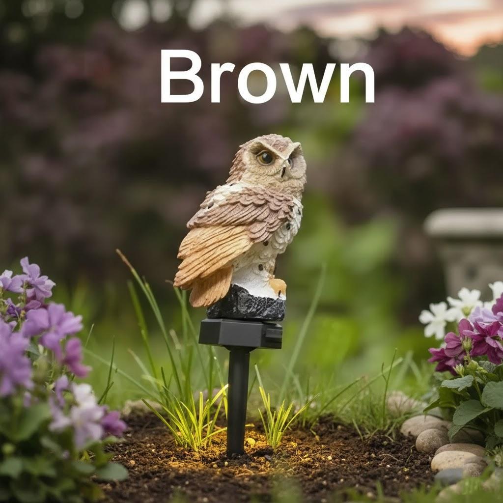 

Waterproof Solar Powered LED Owl Garden Lights Outdoor Decorative Solar Pathway Lighting for Lawn and Yard коричневый