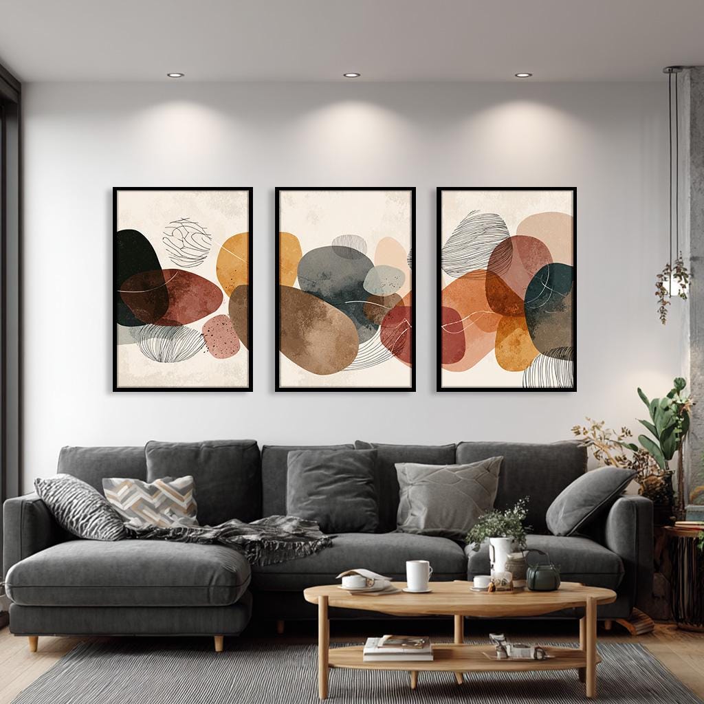 3 Panel Abstract Wall Art 3 Piece Abstract Wall Decor Modern Abstract Artwork Modern Canvas Art for Office Rooms Gift Poster