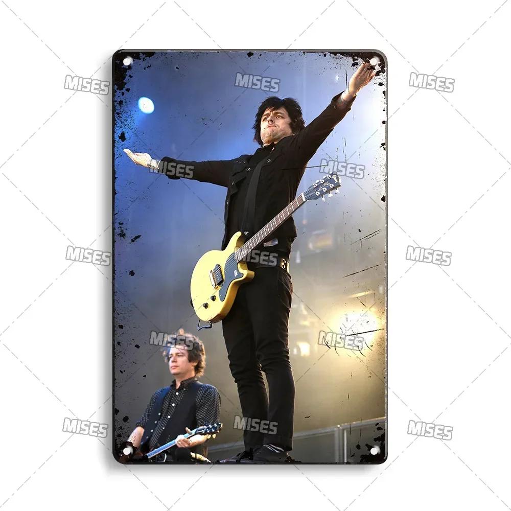 

G-Green Day Metal Plaque Poster - Punk Rock Music Vintage Metal Plate with Band Logo & Album Art, Nostalgic Tin Sign 20x30cm（7.8x11.8inch）