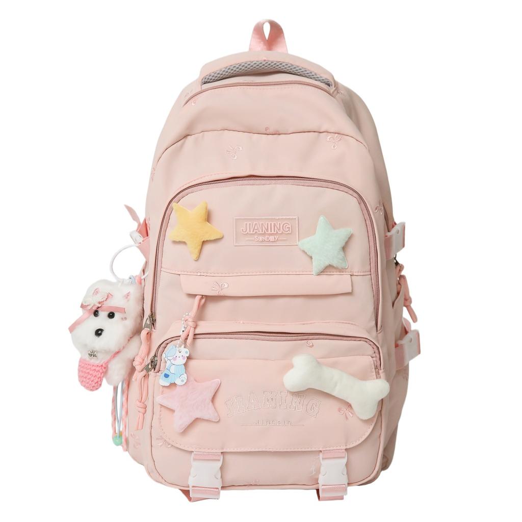 Schoolbag schoolbag for girls in grades 3 to 6, high value ins for junior high school students, multi-pocket large-capacity backpack