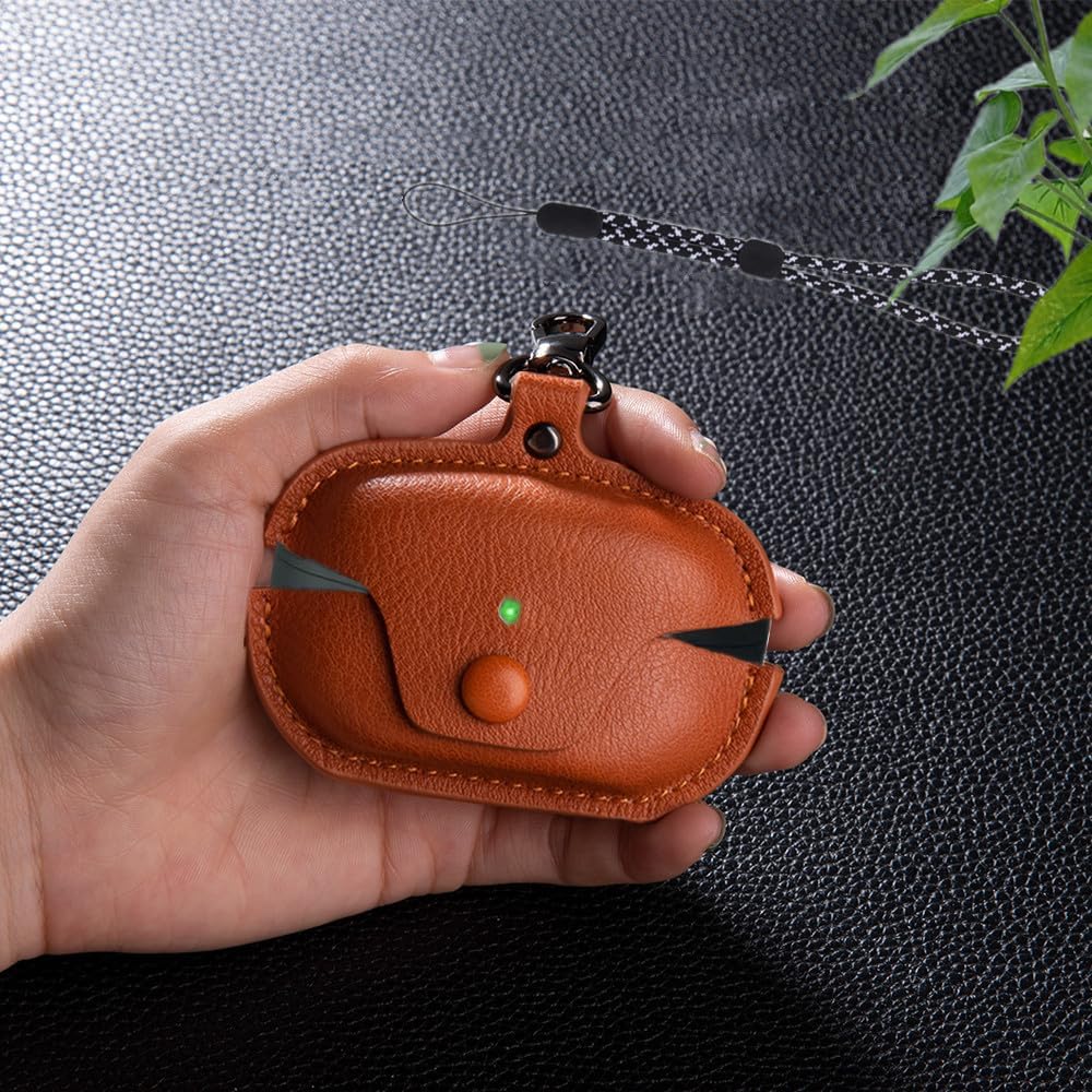 Compatible with Sony WF-1000XM5 Case Cover with Keychain Hook Lanyard,Vintage Leather Case Designed for Sony Earbuds WF1000XM5 Case Cover (2023) for