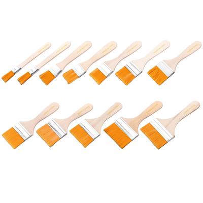 Packung mit 10 kleinen Malpinseln mit weichen Borsten, Holzgriff, inklusive 1 Paar Handschuhe zum Malen von Kanten, Wänden und Schränken