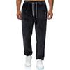 Men's English Print Drawstring Sports Casual Straight Trousers