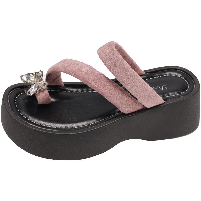 

Fashion metal cover, toe thick-soled cool slippers, women s new models in the summer of 2025, small people wear beach slippers 40