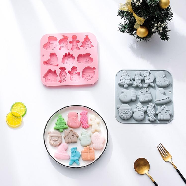 Christmas Themed Baking Mold Cake Silicone Mold for DIY Crafting Candy Fondant Molds Cupcake Chocolate Toppers Decor