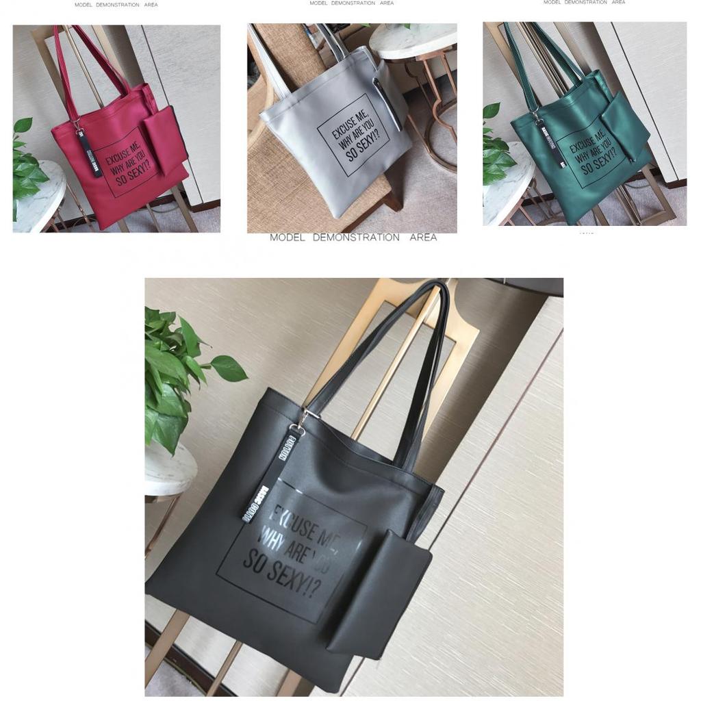 Large Pu Leather Fashion Shoulder Bag With Letter Design For Daily Commute