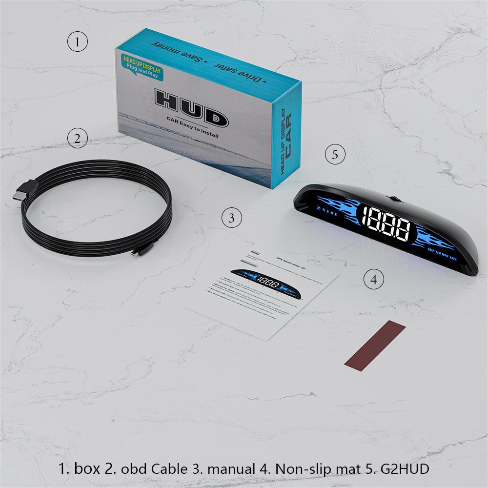 

ZQKJ G2 Head Up Display Автоаксессуары для всех автомобилей мотоциклов Цифровой спидометр GPS HUD Многофункциональный измеритель сигнала превышения скорости