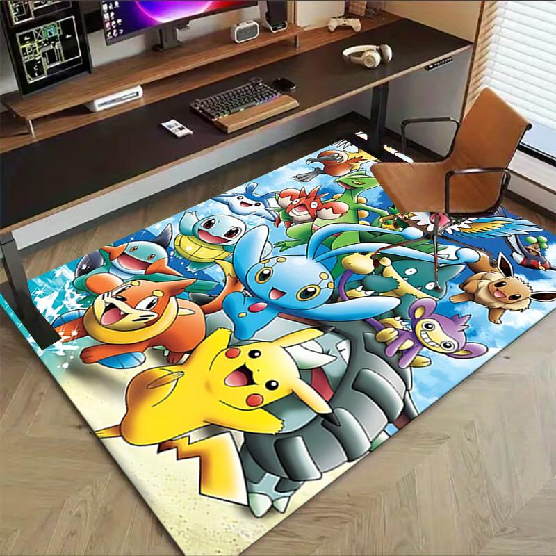 1pc Pokemon Adventure Carpet for Playroom Bedroom Living Room Sofa Home Decor,kids Game Area Rug Non-slip Floor Mat Y72972