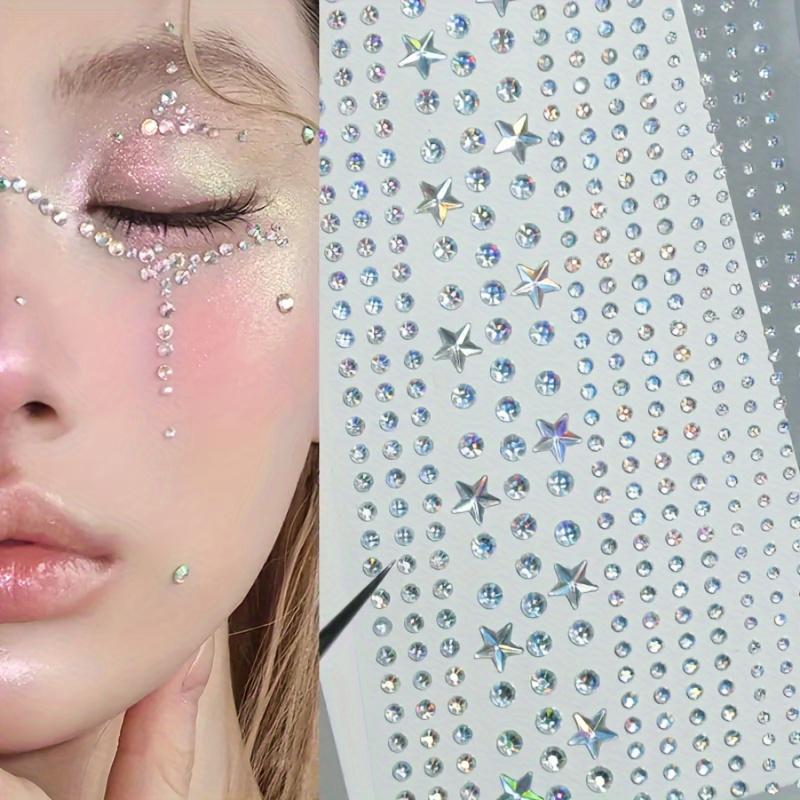 Sparkling Star Shaped Acrylic Rhinestone Face Stickers 1pc, Perfect for Parties & Stage Festivals