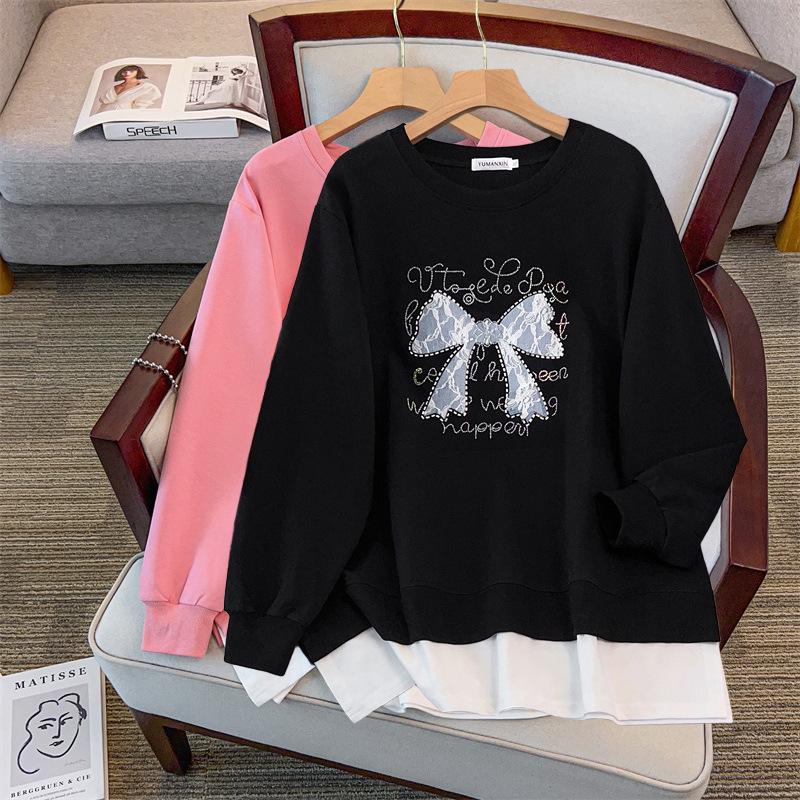 

Plus Size Autumn Hoodie (Fits Up to 350 Jin), Extra Large and Loose Fit, Bust Sizes: 150-160 cm 7XL рожевий