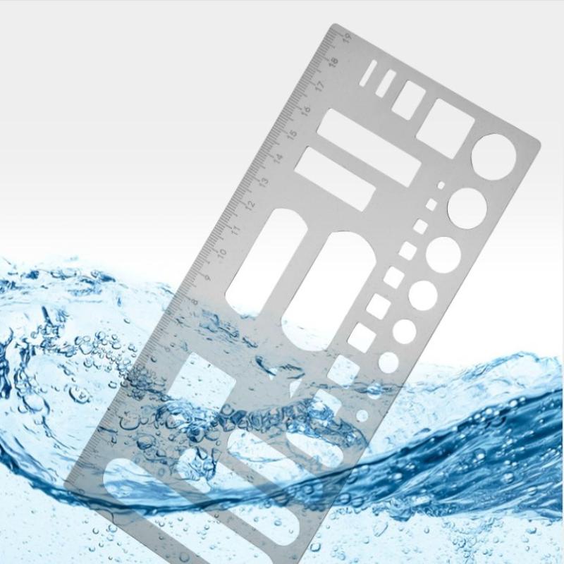 Geometric Ruler Pattern Planner Steel Ruler Multifunctional Hollow-Out Stainless Steel Metal Drawing & Doodling Ruler For Daily