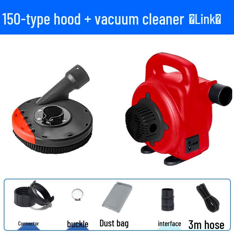 Dustproof Cover for Angle Grinder - Protective Polishing Vacuum Cover for Stone Concrete, Fits 100/125 Type Hand Grinders.