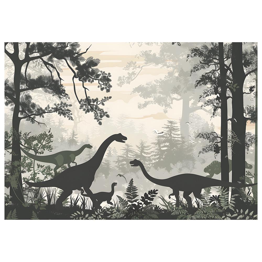 Fun-L038 Cartoon Dinosaur Fog Forest Bedroom Living Room Home Background Wall Landscaping Decorative Wall Stickers